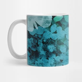 Butterflies and Hydrangeas Negative Painting Green Mug